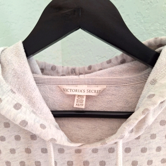 Victoria's Secret Gray Dot Pullover Hoodie XS - Picture 2 of 7